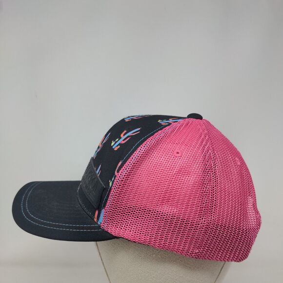 Rock & Roll Denim Cactus Print Snapback Trucker Hat Multi One Size Mesh Back - Picture 3 of 7